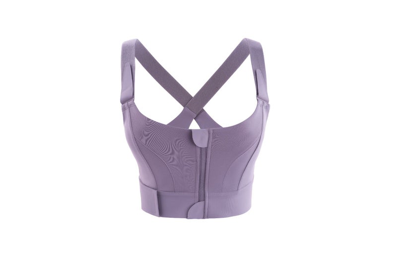 Velcro Adjustable Sports Bra Front Zipper High Strength Shockproof Women'S Large Size Fitness Breathable Underwear - Image 1